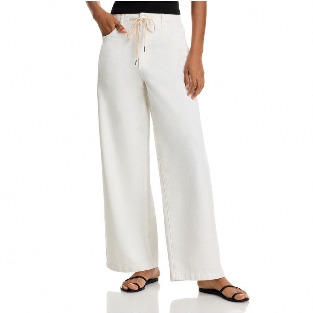 BLANKNYC Low Rise Baggy Fit Twill Pants Public Life White Cotton Wide Leg 28 NEW